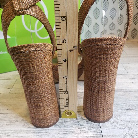 Sam Edelman Kayna Platform Sandals, Cuoio Brown Weave, Women Size 8M - Picture 6 of 14